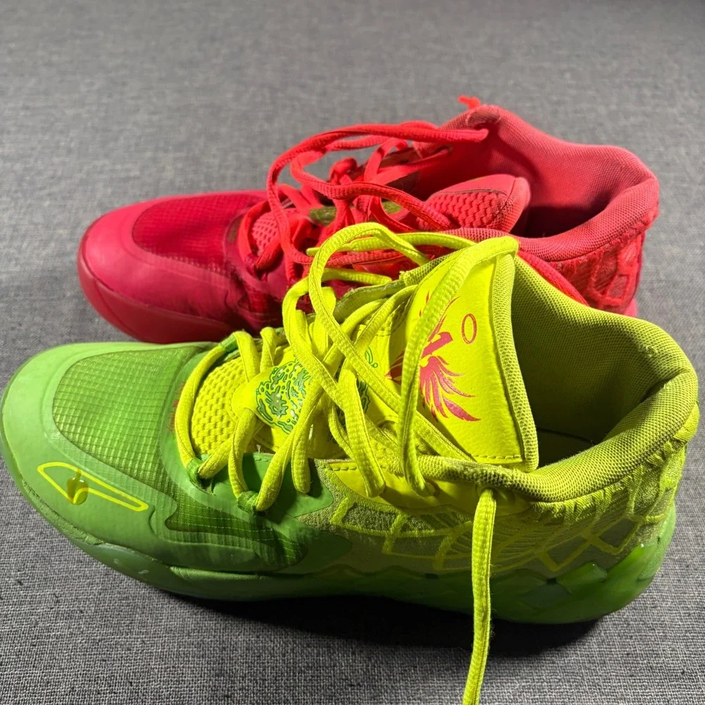 Puma MB.01 Rick and Morty Men 10 Green Red Mismatched Basketball Shoes 376682-01